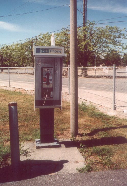 (a pay phone)