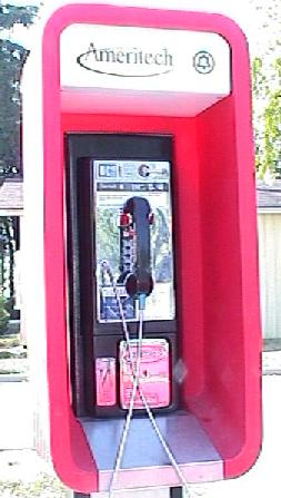 (a pay phone)