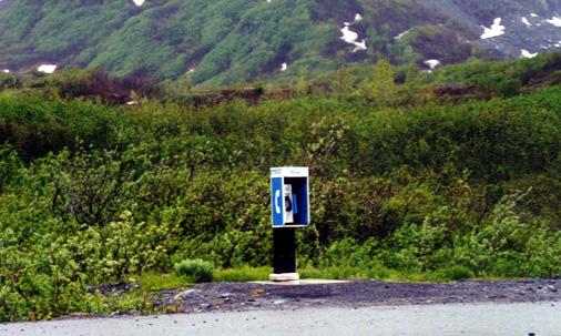 (a pay phone)