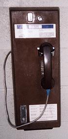 (a pay phone)