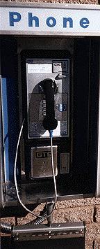 (a pay phone)